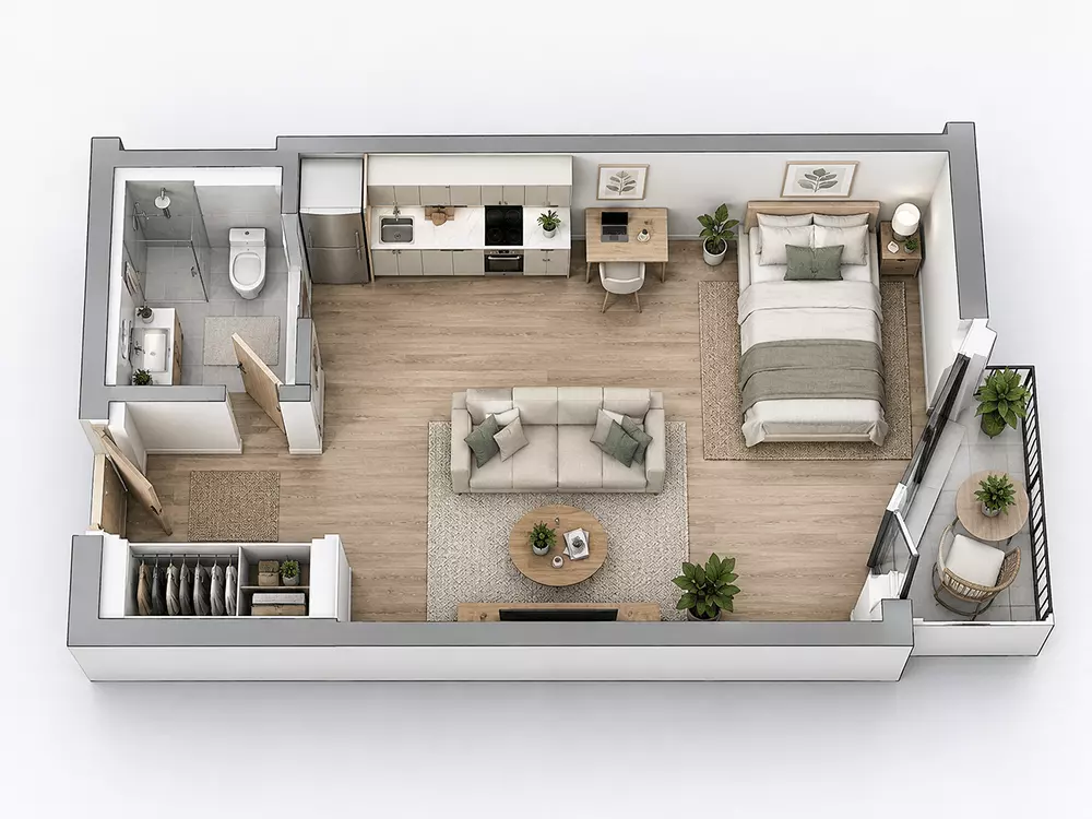 Studio · Offener Grundriss
